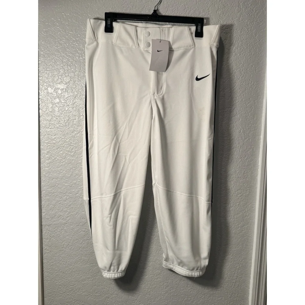 Nike Baseball Pants Mens Med Black Piped Vapor Stretch Waist Sports NWT